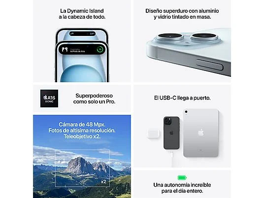Apple iPhone 15 Plus (6.7" Super Retina XDR, Chip A16 Bionic, iOS)
