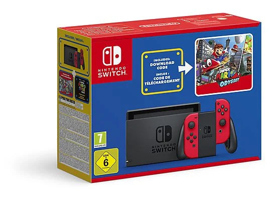Consola Nintendo Switch (32 GB) con Joy-Con Rojos + Super Mario Odyssey