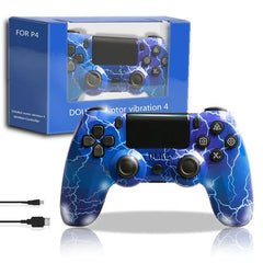 Mando Inalámbrico para PS4 - Azul, Doble Vibración, Sensor de 6 Ejes