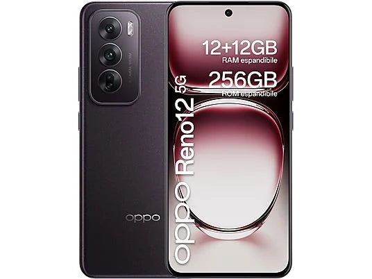 OPPO Reno12 5G - 256GB Black Brown, Pantalla AMOLED 6.7" 120Hz, Cámara 50MP