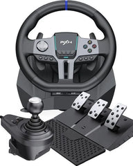 Volante de Carreras PXN V9 Gen2 - 900°/270°, Palanca H, Pedales Hall, App, PS4, Xbox, PC