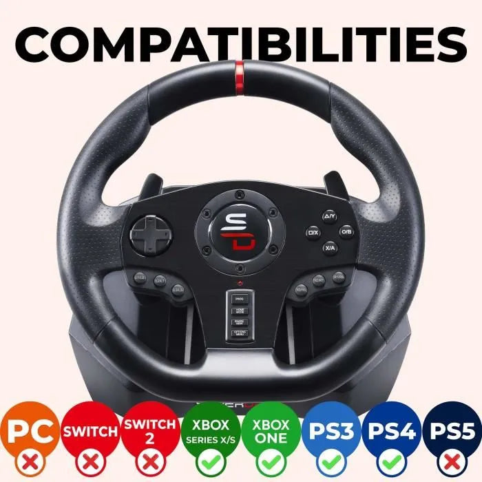 Volante SUPERDRIVE GS850-X - 270°, Palancas, Pedales, Dual Vibration - PS4, Xbox, PC